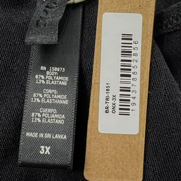 SKIMS Logo Mesh Triangle Bralette Onyx 3X - Picture 8 of 9